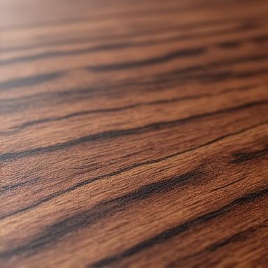 Primo piano sulla venatura di un legno di noce massello.
